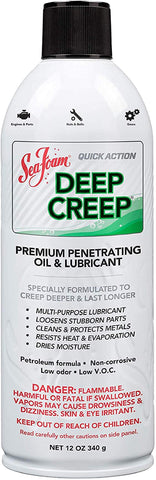 Sea Foam DC-14 Deep Creep Lubricant 12 oz pack penetrates tight gaps and loosens rusted hardware.