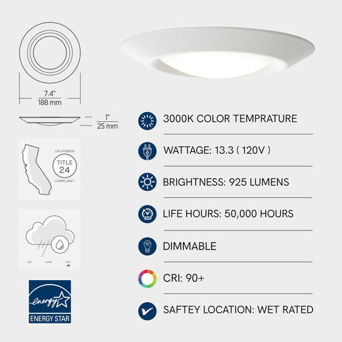 Wet-rated Sea Gull downlight suitable for bathrooms and showers