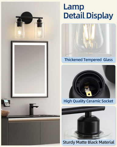 SEABLE quick-install bathroom light kit for fast, tool-free setup.