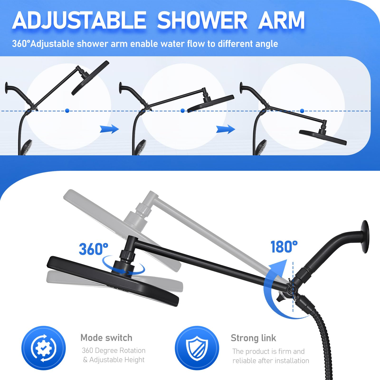 SeaCity 11-inch extension arm with swivel for customizable height and direction.