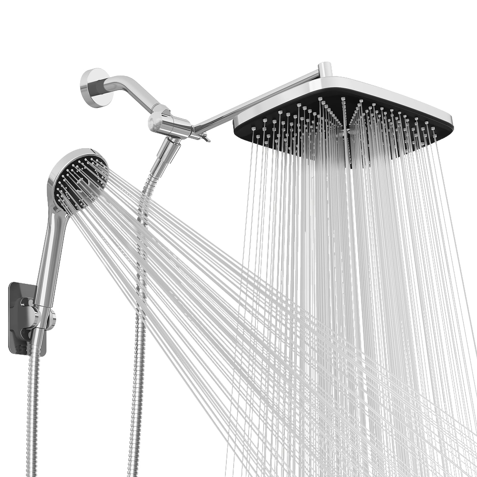 SeaCity 10-inch chrome wide rain showerhead providing immersive coverage