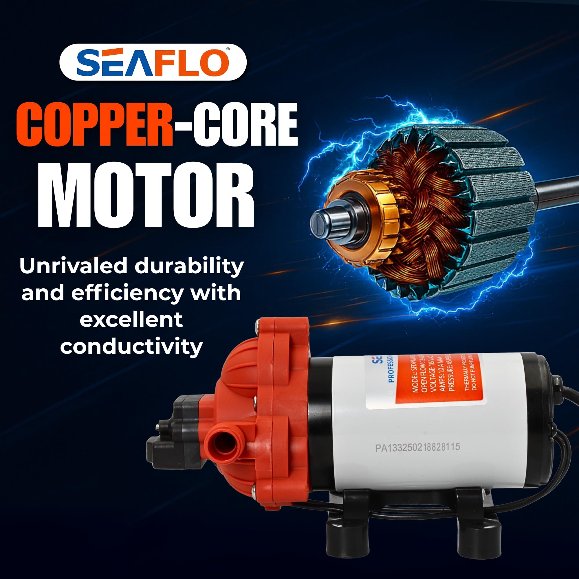 SEAFLO 33-Series quiet operation reduces cabin noise