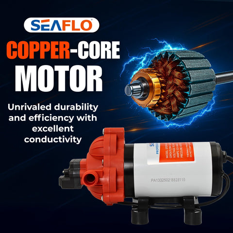 SEAFLO 33-Series quiet operation reduces cabin noise