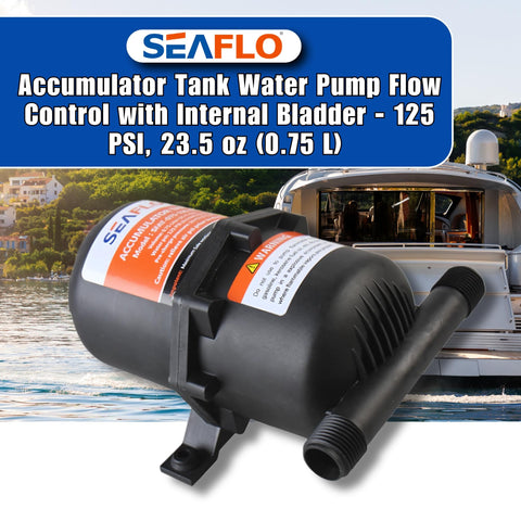 SEAFLO accumulator tank in marine installation demonstrates compact footprint