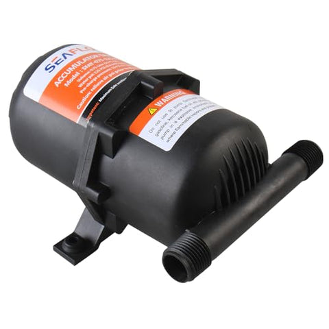 SEAFLO accumulator tank side connection shows 1/2 inch MNPT ports for easy plumbing