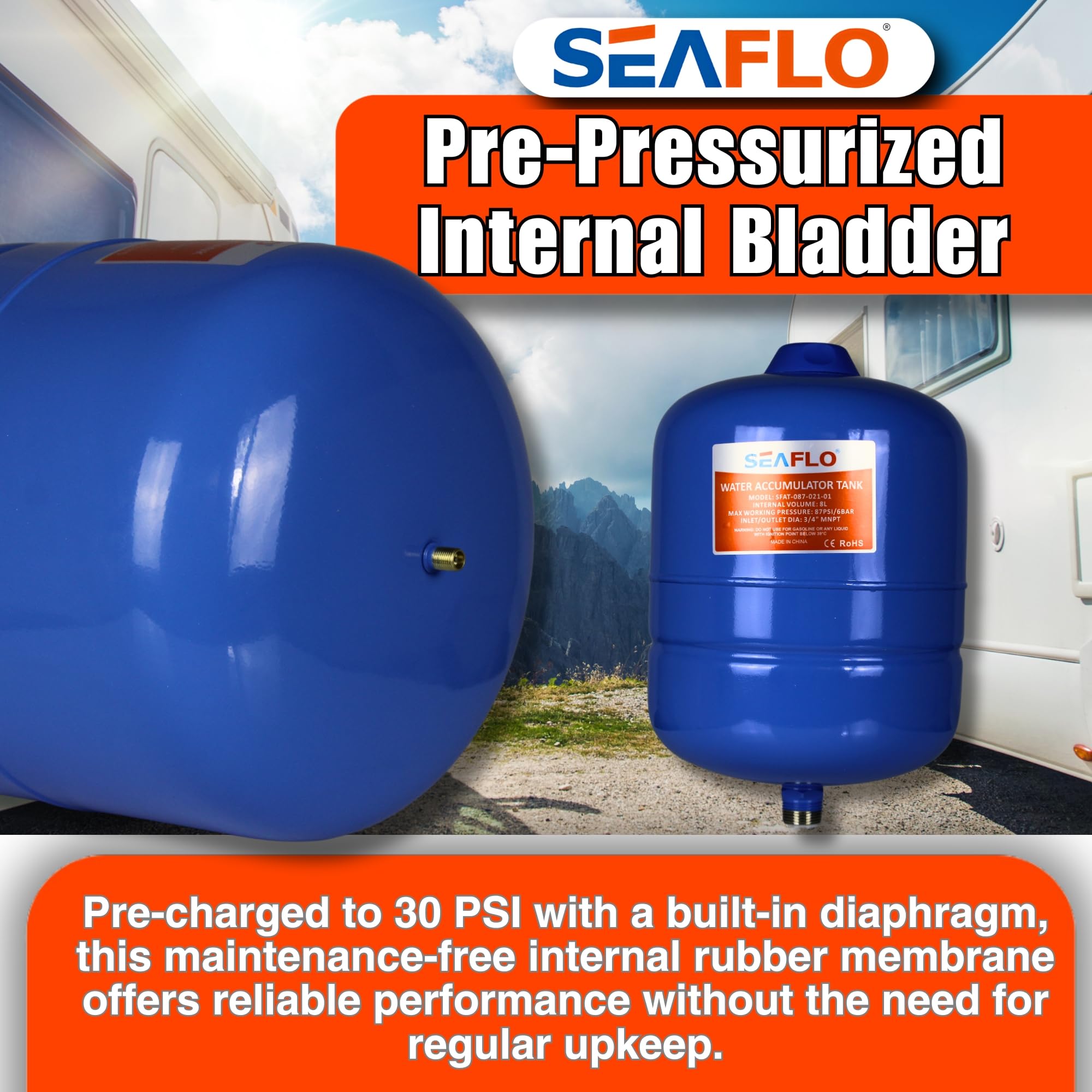 SEAFLO durable construction withstands marine salt and off-grid conditions