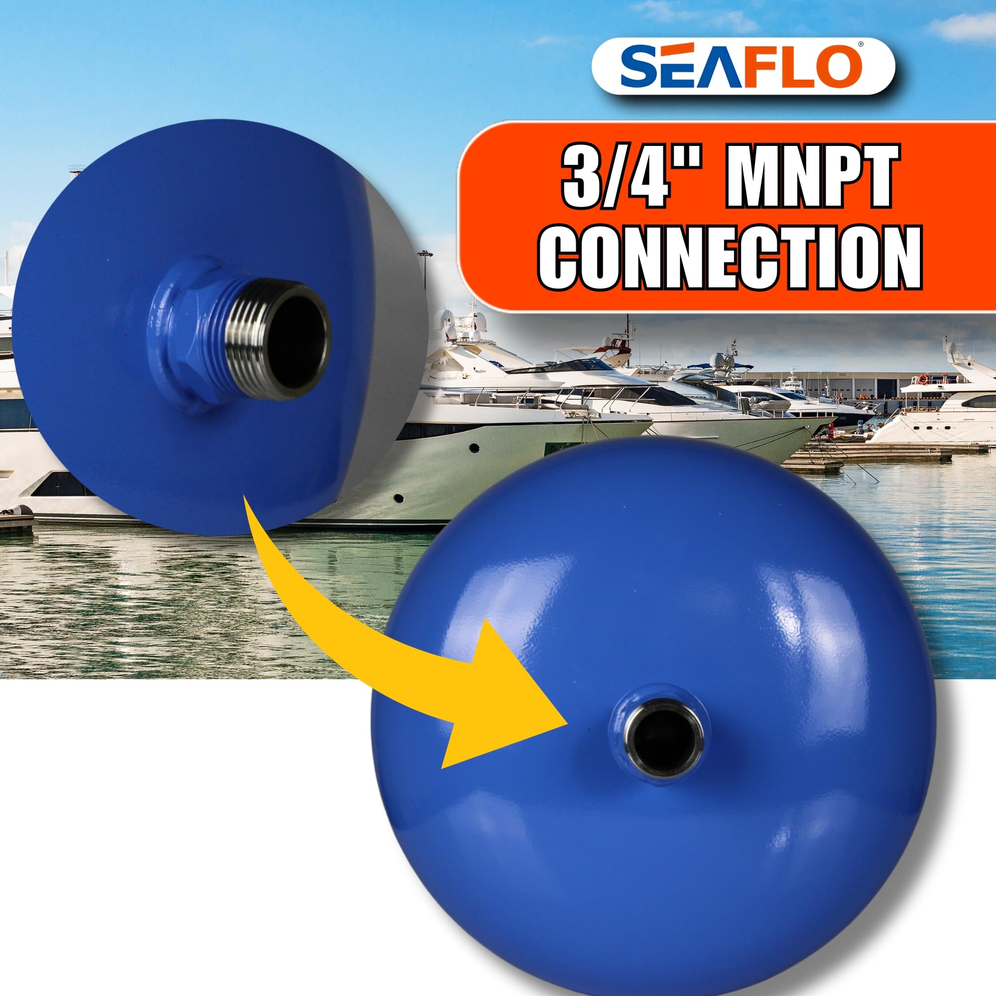 SEAFLO pre-pressurized tank arrives ready for quick setup