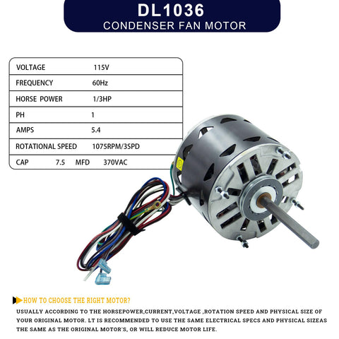 SEAHEE DL1036 capacitor detail highlighting 10 MFD 370V for smooth operation.