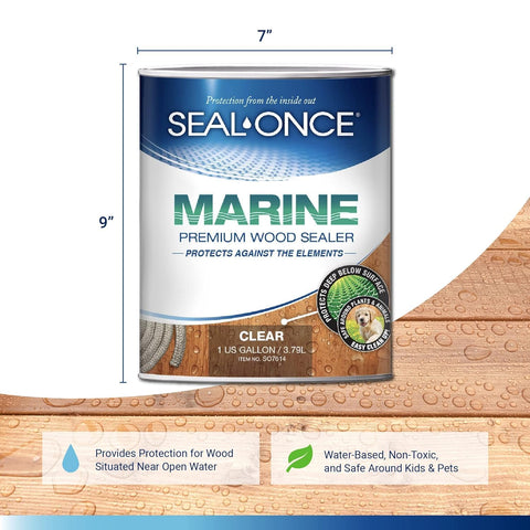 Seal-Once Marine Ready Mix UV-stable film maintaining wood color