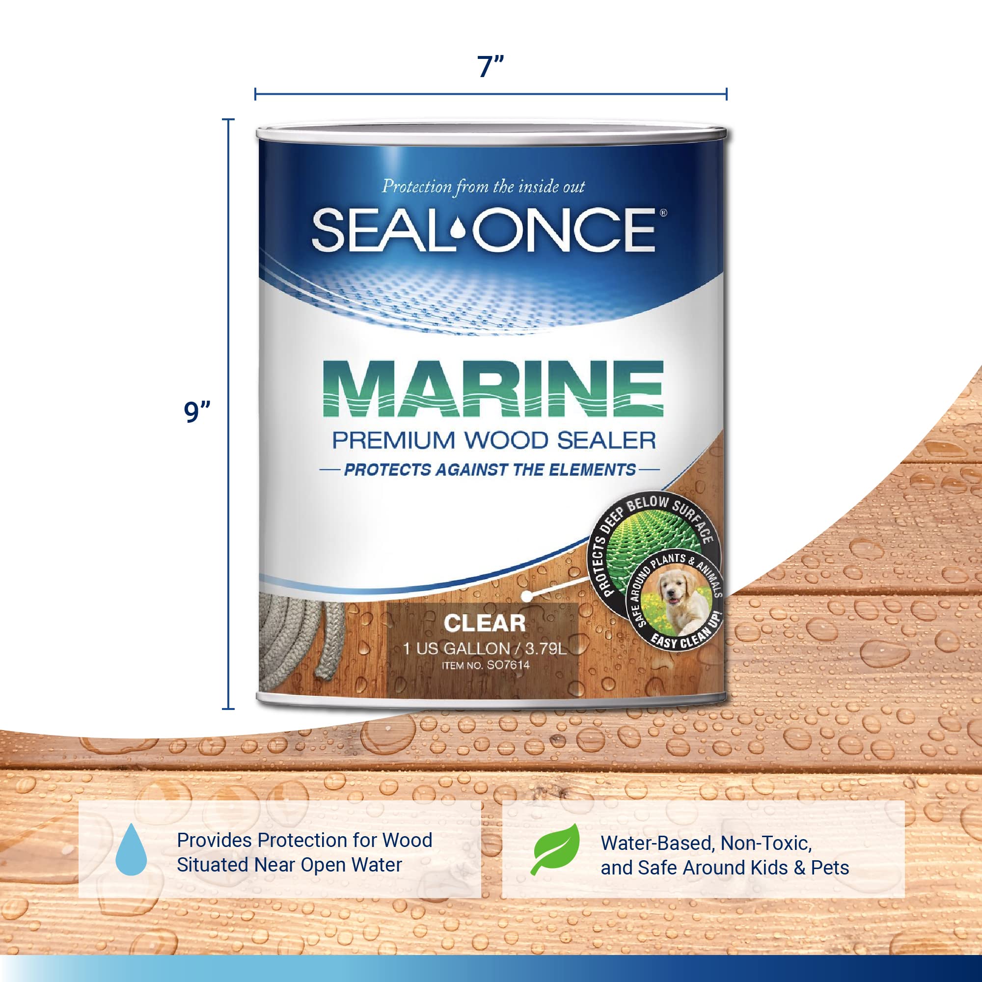 Seal-Once Marine wood dock application demonstrates easy penetration into porous wood.