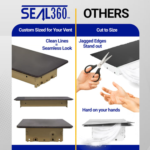 SEAL360 vent cover on ceiling vent for versatile mounting