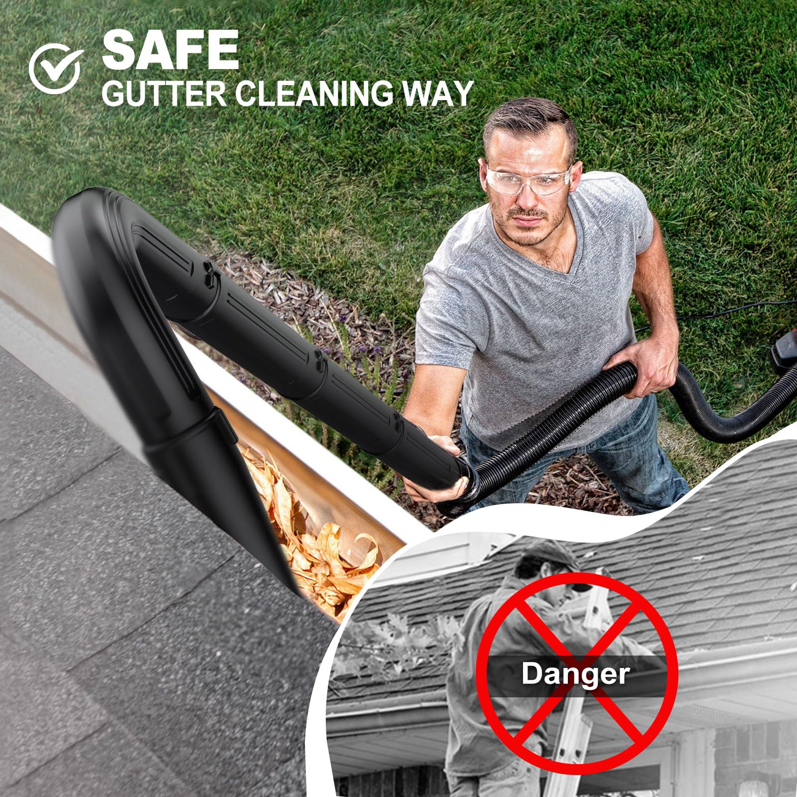 Sealegend compatibility with 2-1/2 inch hoses broadens shop vac options.