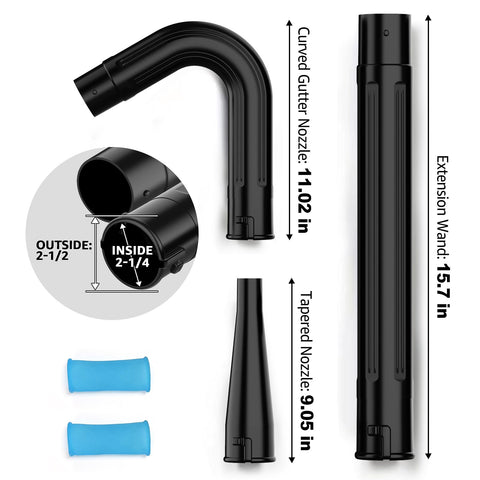 Sealegend curved gutter nozzle focuses airflow for efficient gutter cleaning.