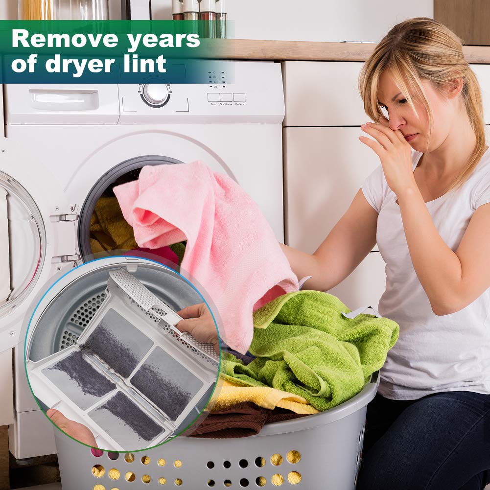 Sealegend dryer cleaning kit in use for hard to reach lint removal.