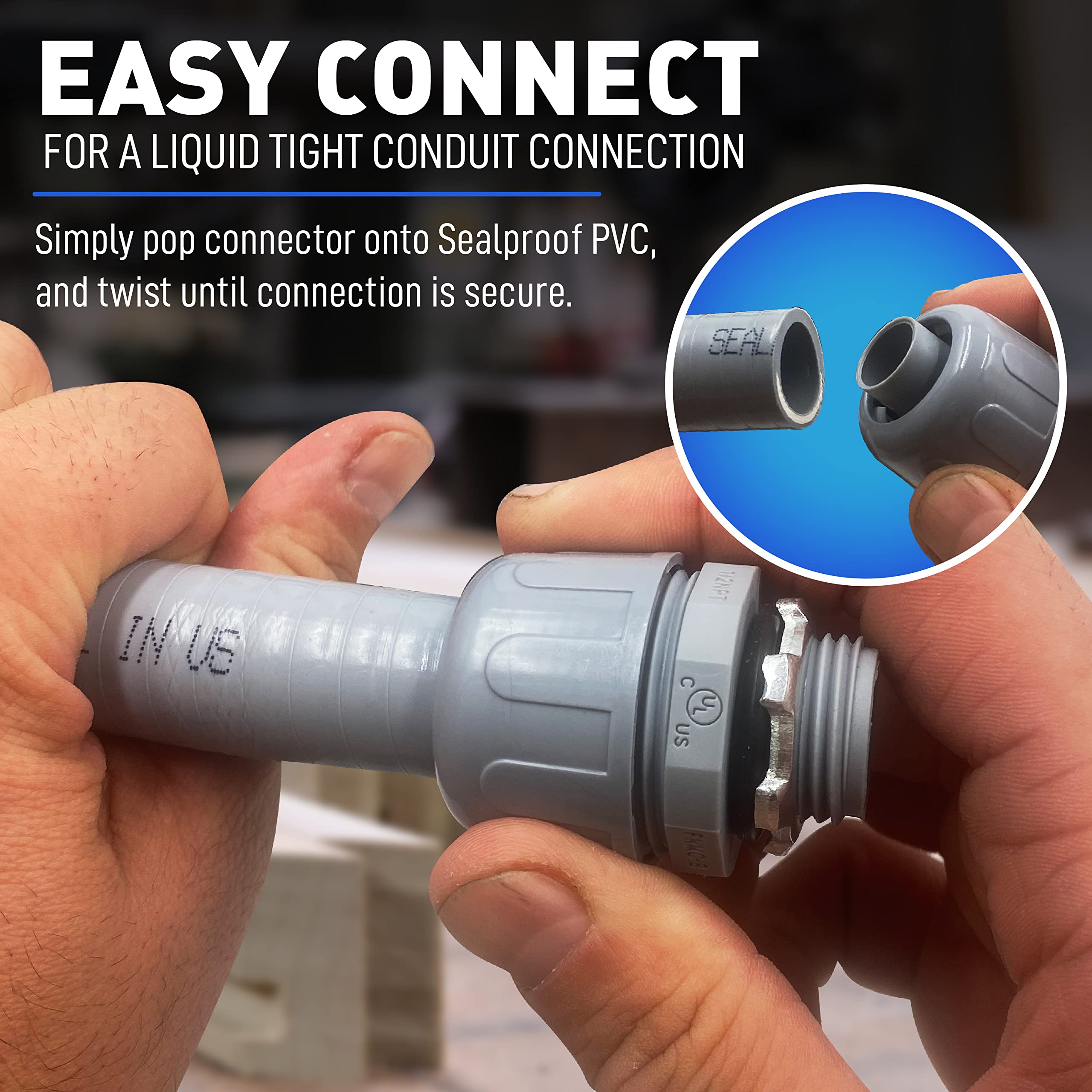 Sealproof nylon 6 molded connector for durability.