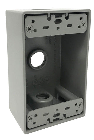 Sealproof three 1/2 inch outlet holes enable flexible wiring.