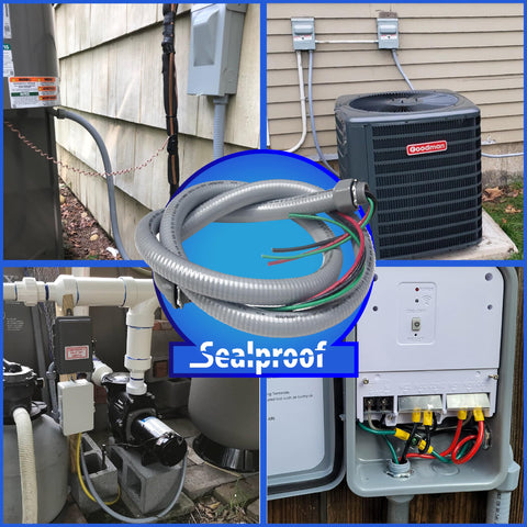 Sealproof Power Whip connections for heat pump systems