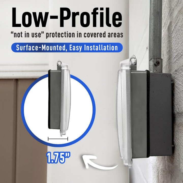 Sealproof Slim 2-Gang polycarbonate construction offers durable outdoor protection.