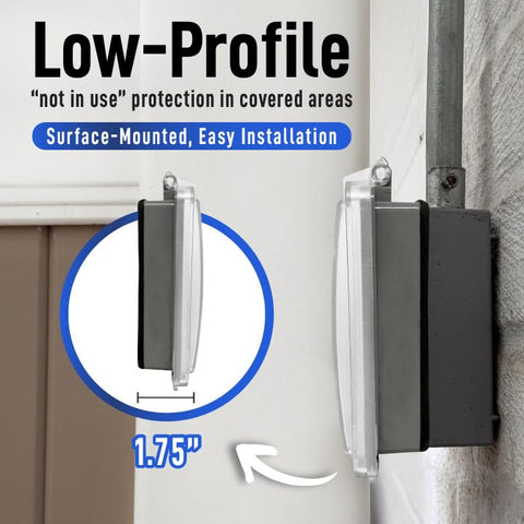 Sealproof Slim 2-Gang polycarbonate construction offers durable outdoor protection.