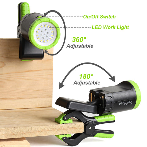 SEAMAGIC magnetic base clamp light securely attaches to metal surfaces.