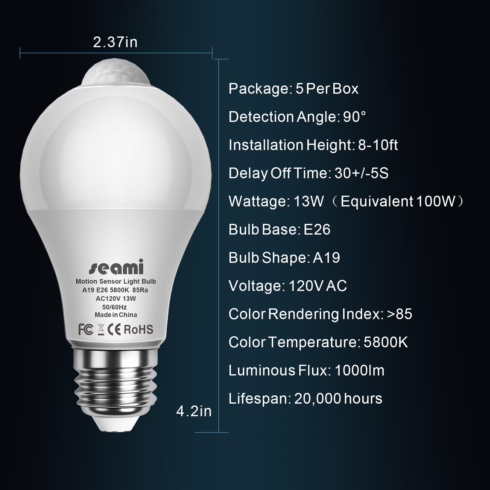 Seami dusk-to-dawn night light activates in low ambient light