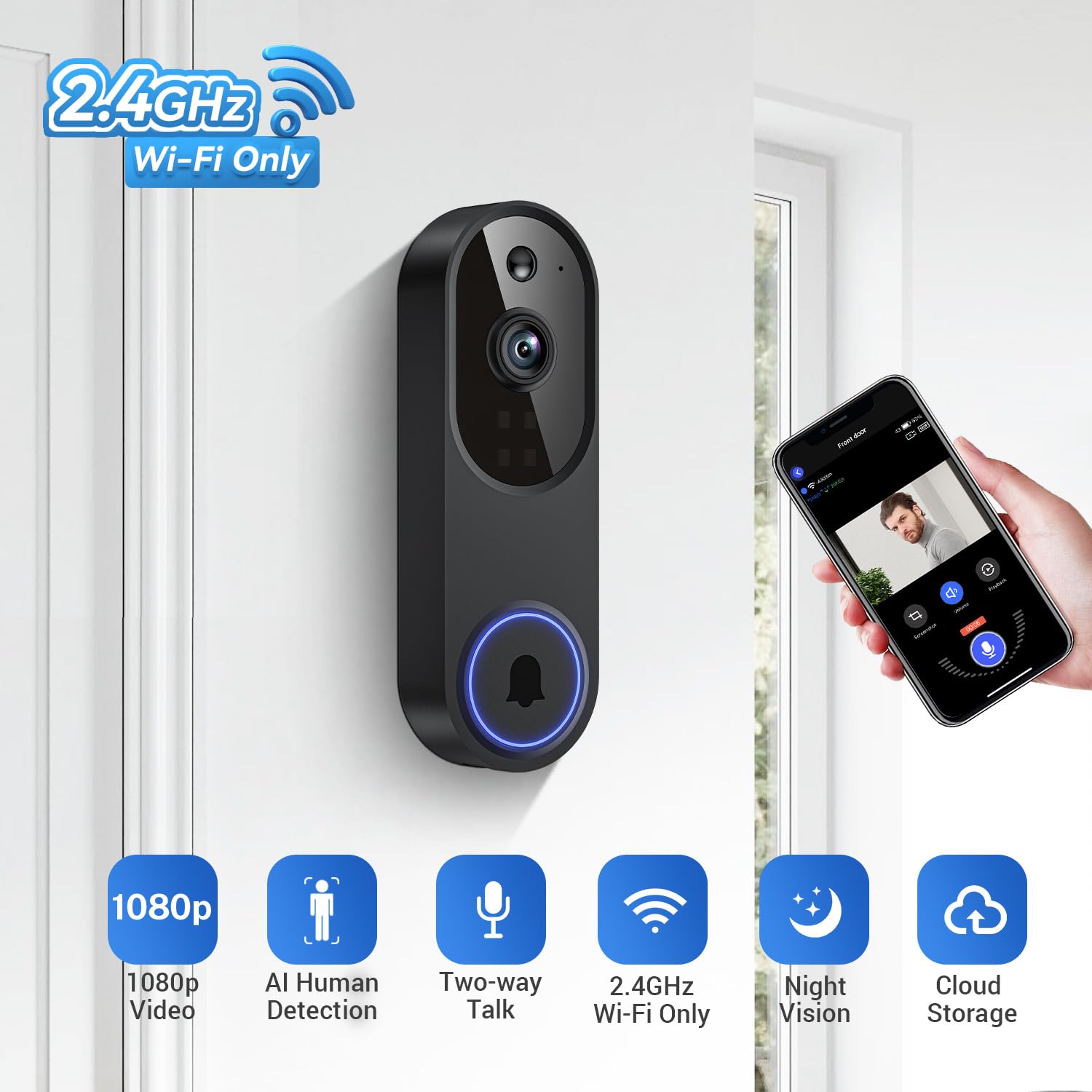 SearByte 2-way talk enables instant conversation with visitors at your door