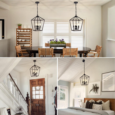 Seaside Village adjustable height chain for ceiling-height flexibility.