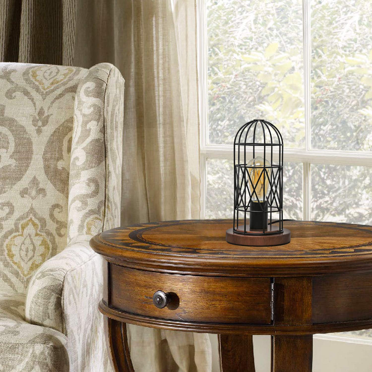 Seaside Village amber LED bulb included for warm glow.