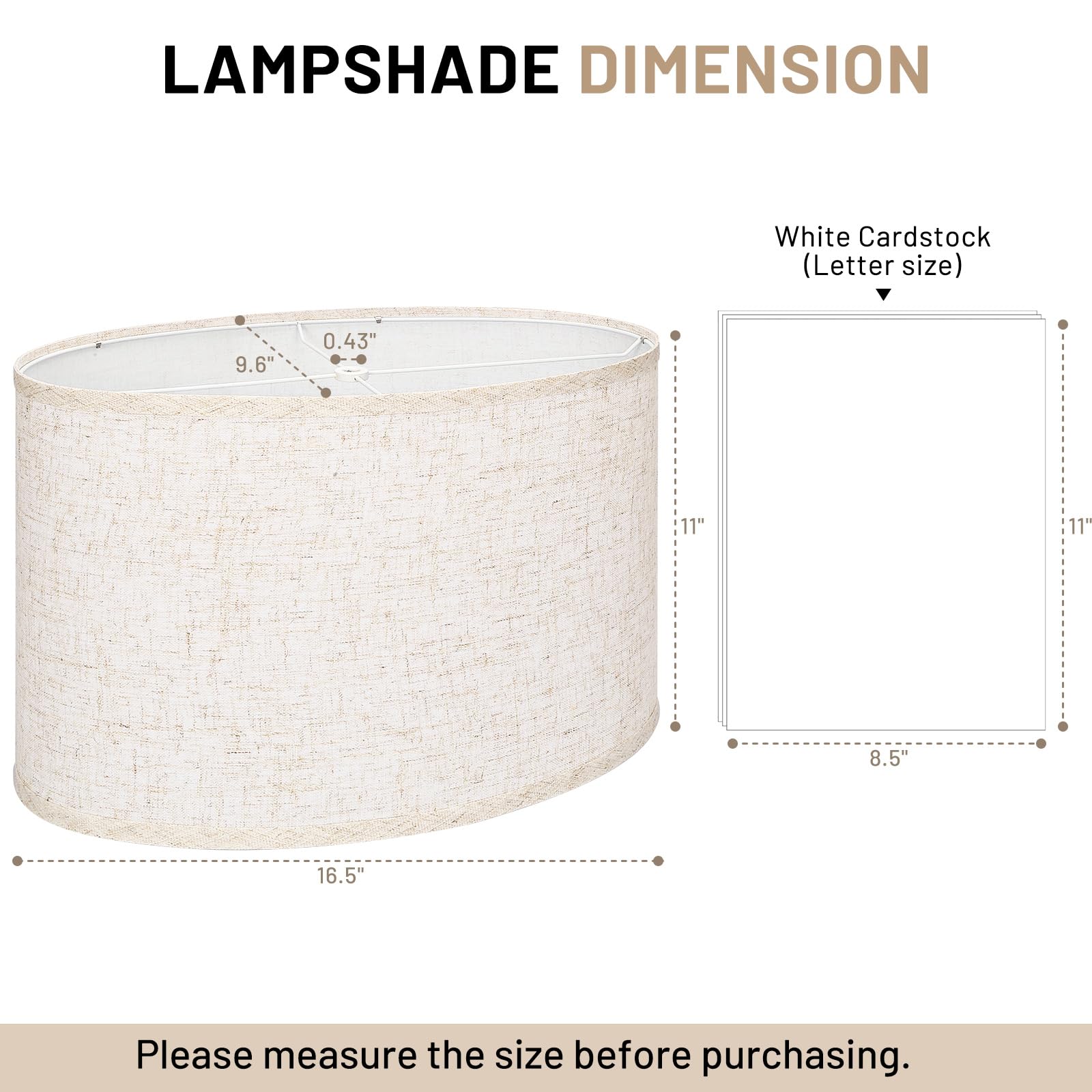 Seaside village beige oval shade on lamp demonstrates elegant space-saving profile