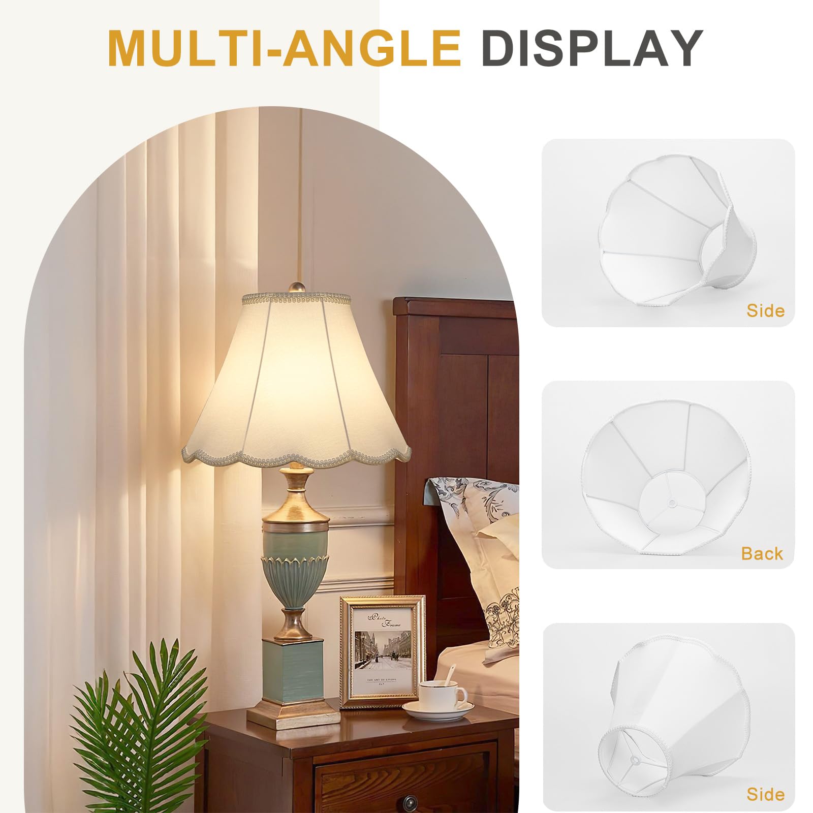 Seaside Village bell shade with 6.1 top and 13 bottom, durable fabric.