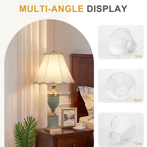 Seaside Village bell shade with 6.1 top and 13 bottom, durable fabric.