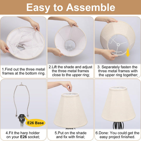 Seaside Village Bell Shades harp-compatible shade with fixed washer fitters