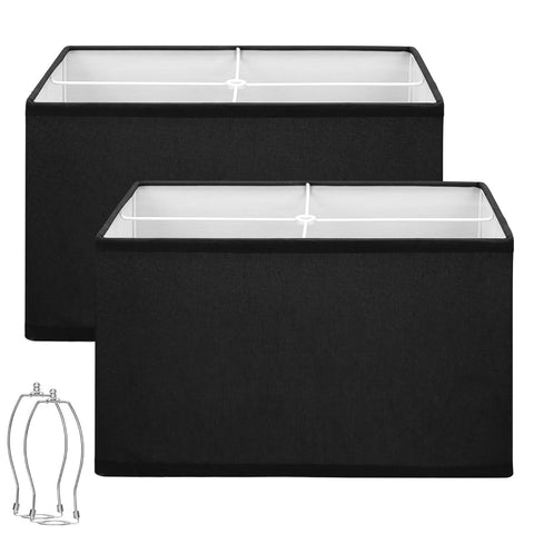Seaside Village black rectangular lampshade 16x8x10, easy assembly for quick refresh