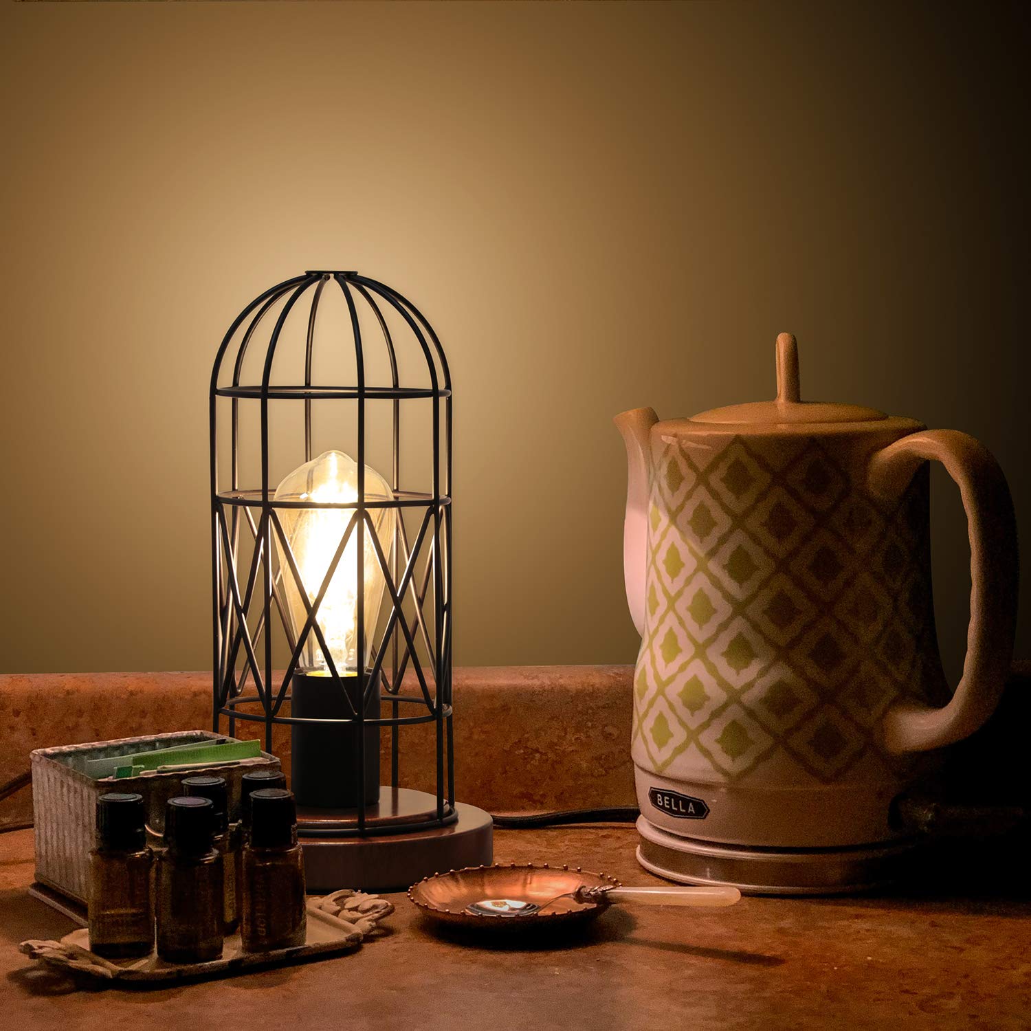 Seaside Village compact nightstand lamp for small spaces.