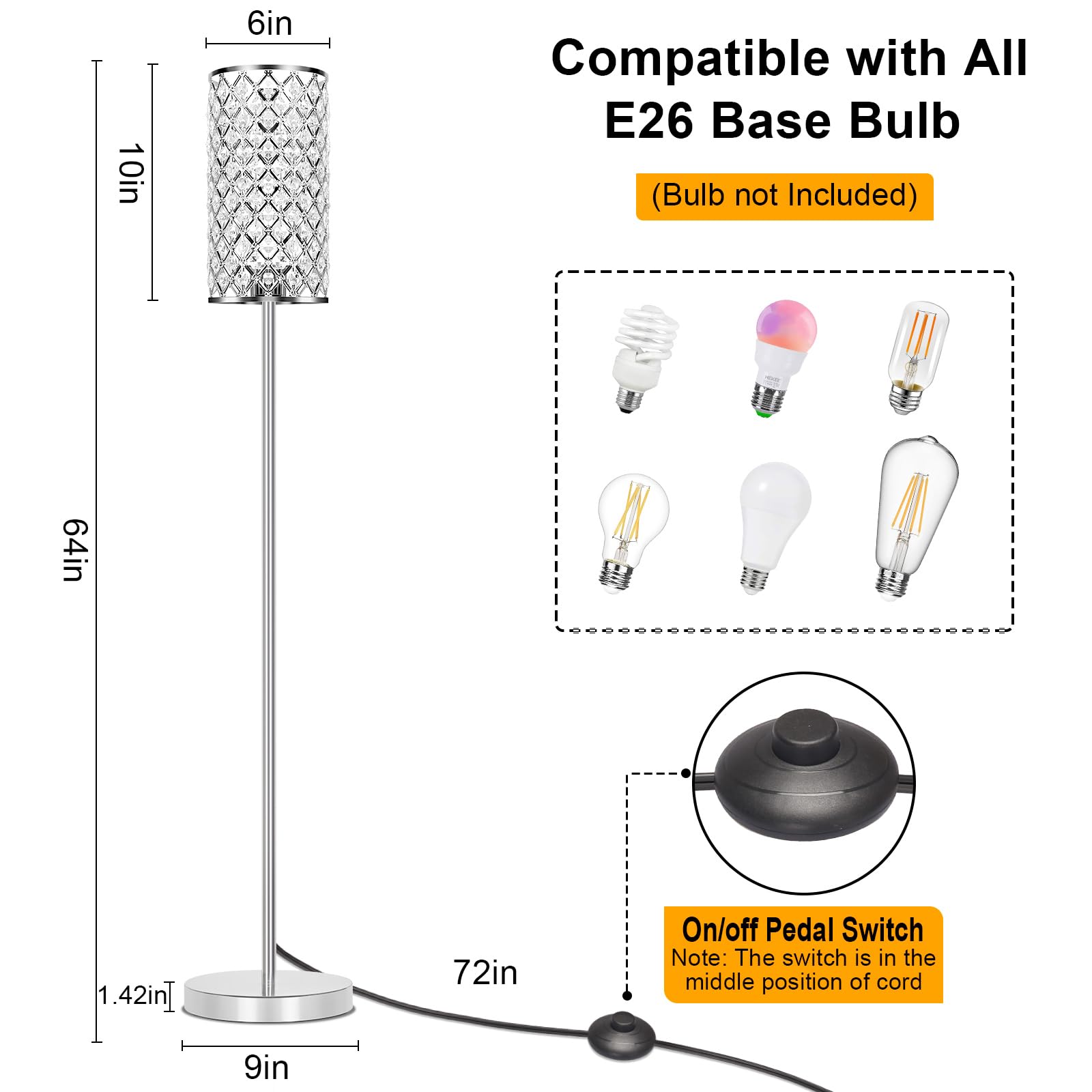 Seaside Village crystal floor lamp base provides stable support for safety