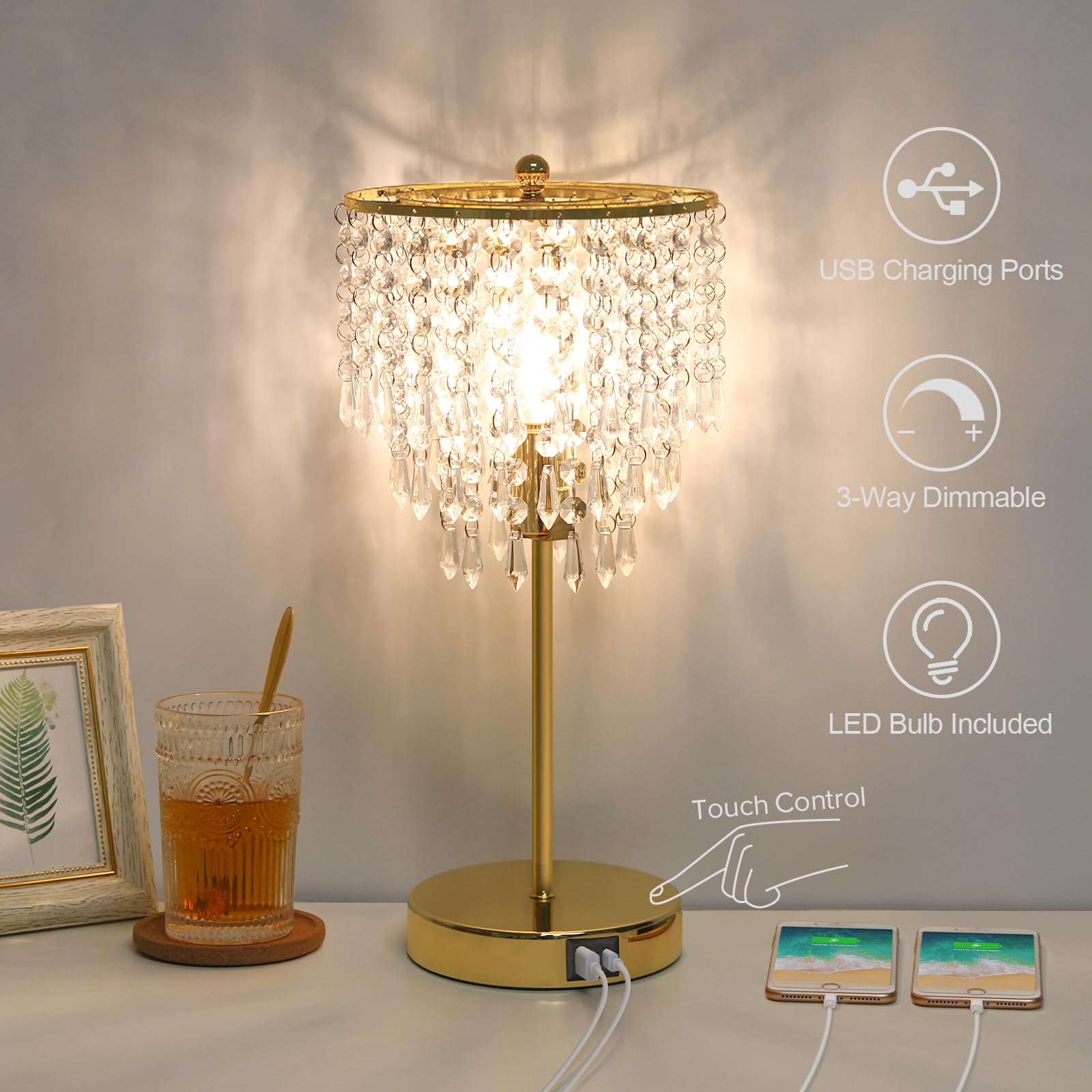 Seaside Village crystal strands on dresser display elevate teen room decor