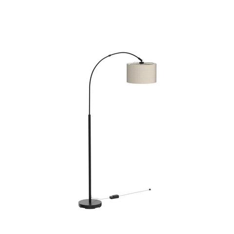 Seaside Village drum shade arc lamp provides soft, even light