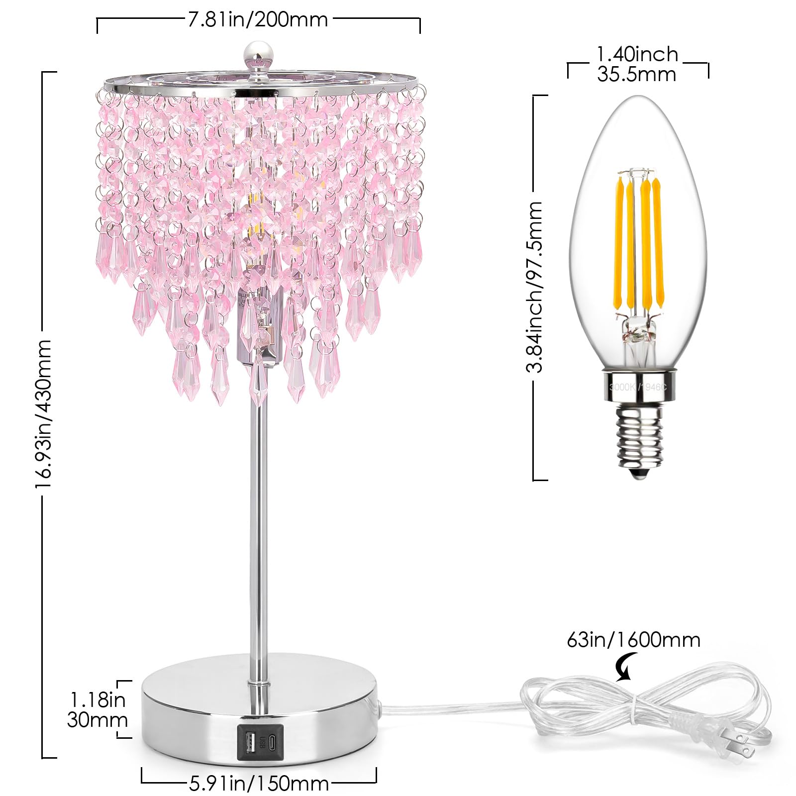 Seaside Village lamp with dual USB ports keeps devices charged at bedside