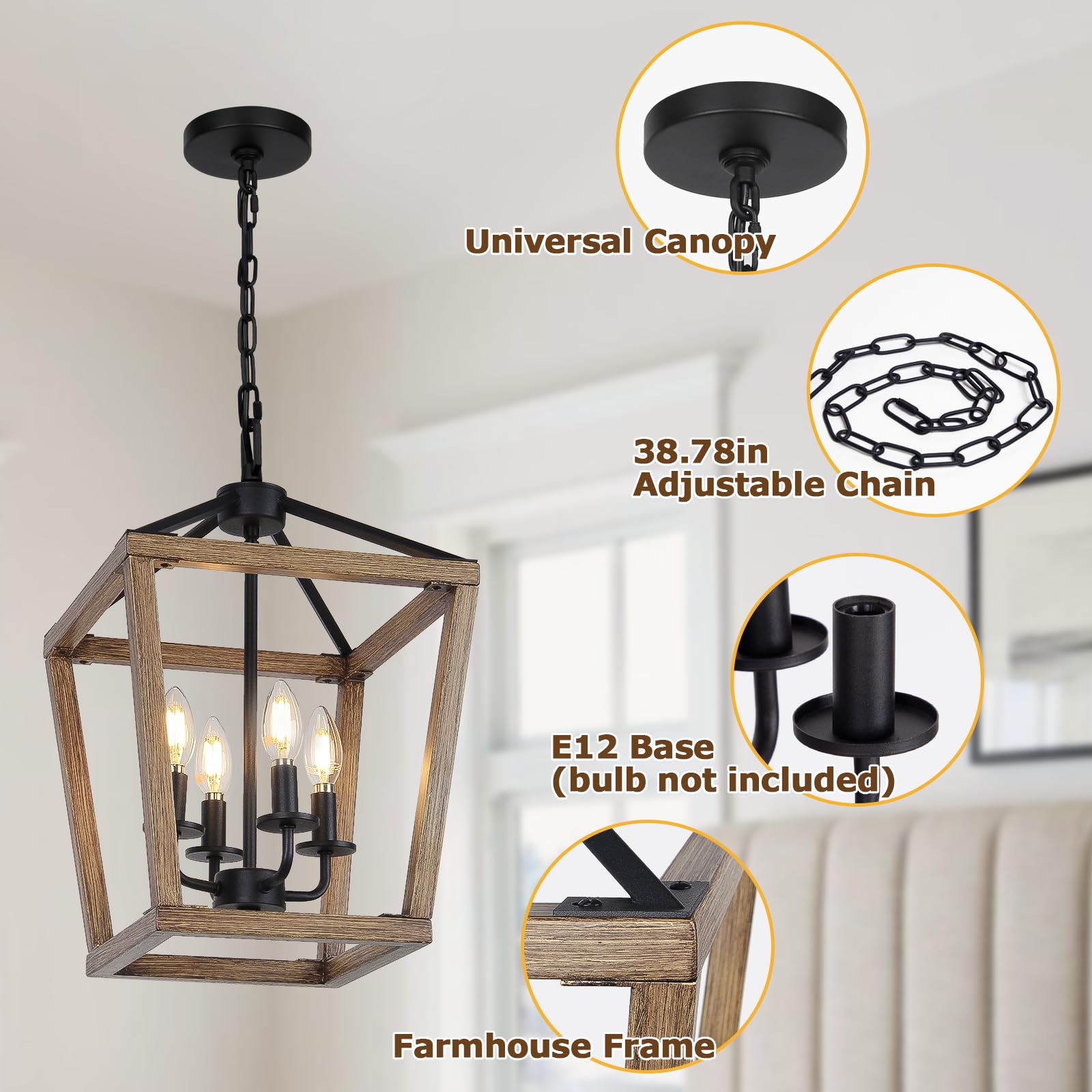 Seaside Village E12 base fixture supports LED or incandescent bulbs.