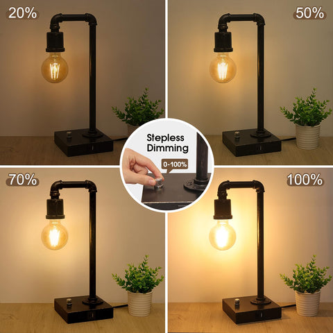 Seaside Village Edison reading lamp with amber bulb for warm evenings.
