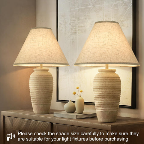 Seaside Village Empire shade linen texture close-up, natural fabric finish softly diffusing light.