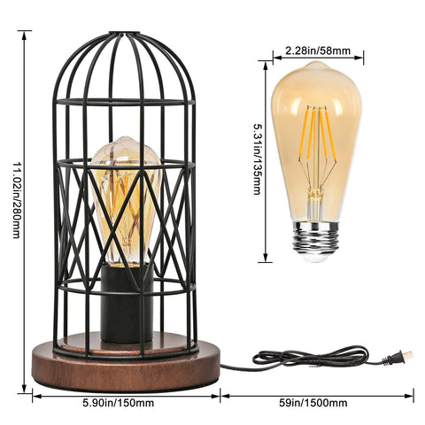 Seaside Village industrial bedside lamp with sturdy metal base.