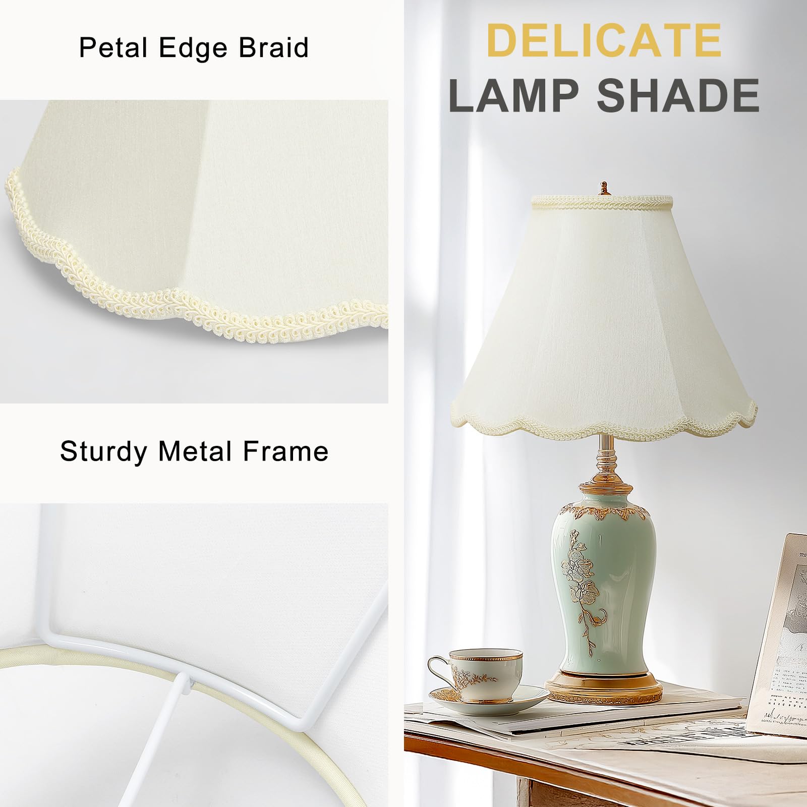 Seaside Village assembly-ready shade brightens lamps quickly