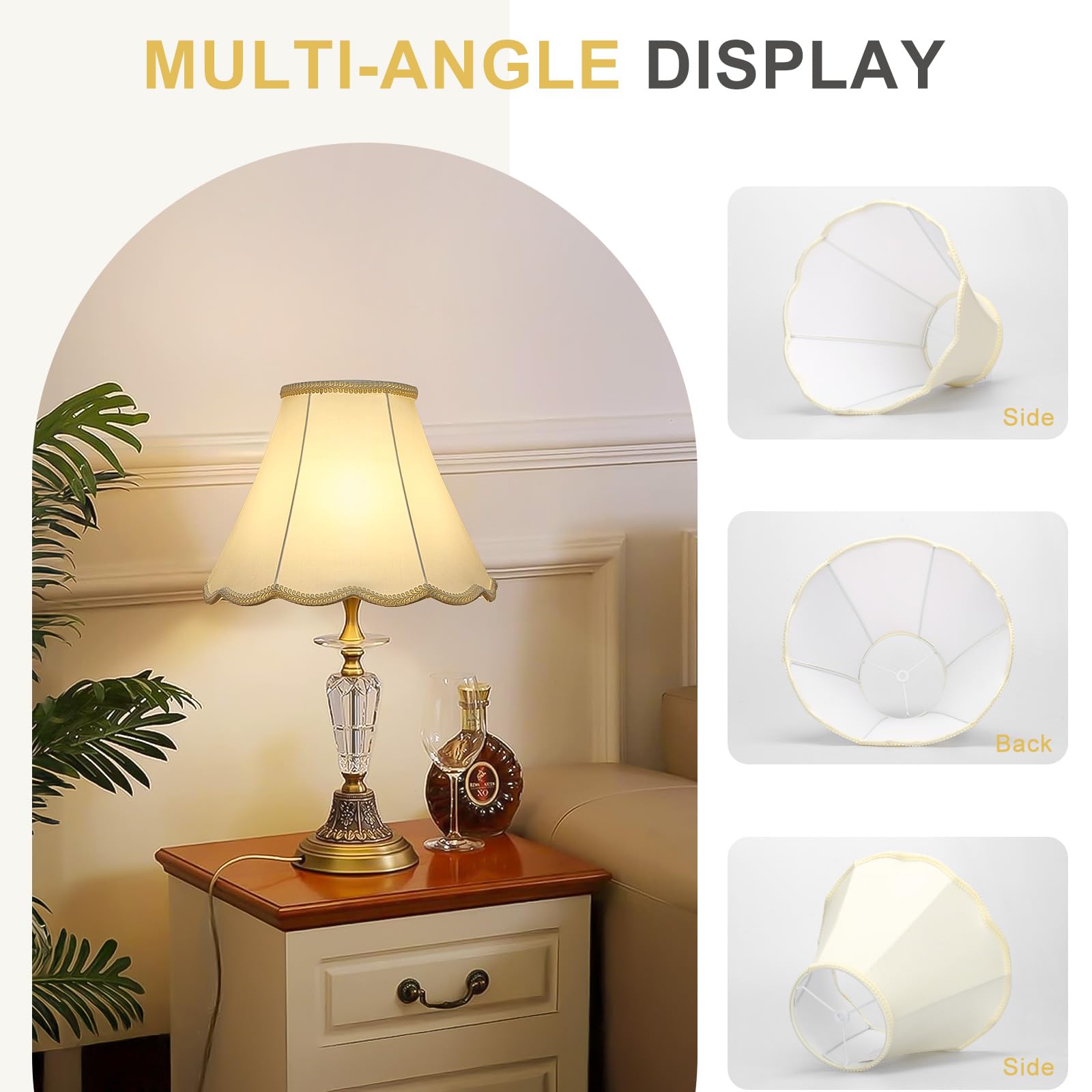Seaside Village cream lamp shade edge braid and scalloped outline