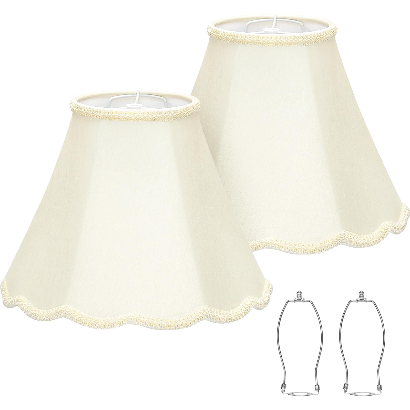Seaside Village cream lamp shade top-view highlighting scalloped edge