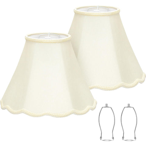 Seaside Village cream lamp shade top-view highlighting scalloped edge