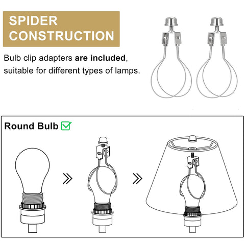 Seaside Village lamp shades with clip adapters included for A19 bulbs.