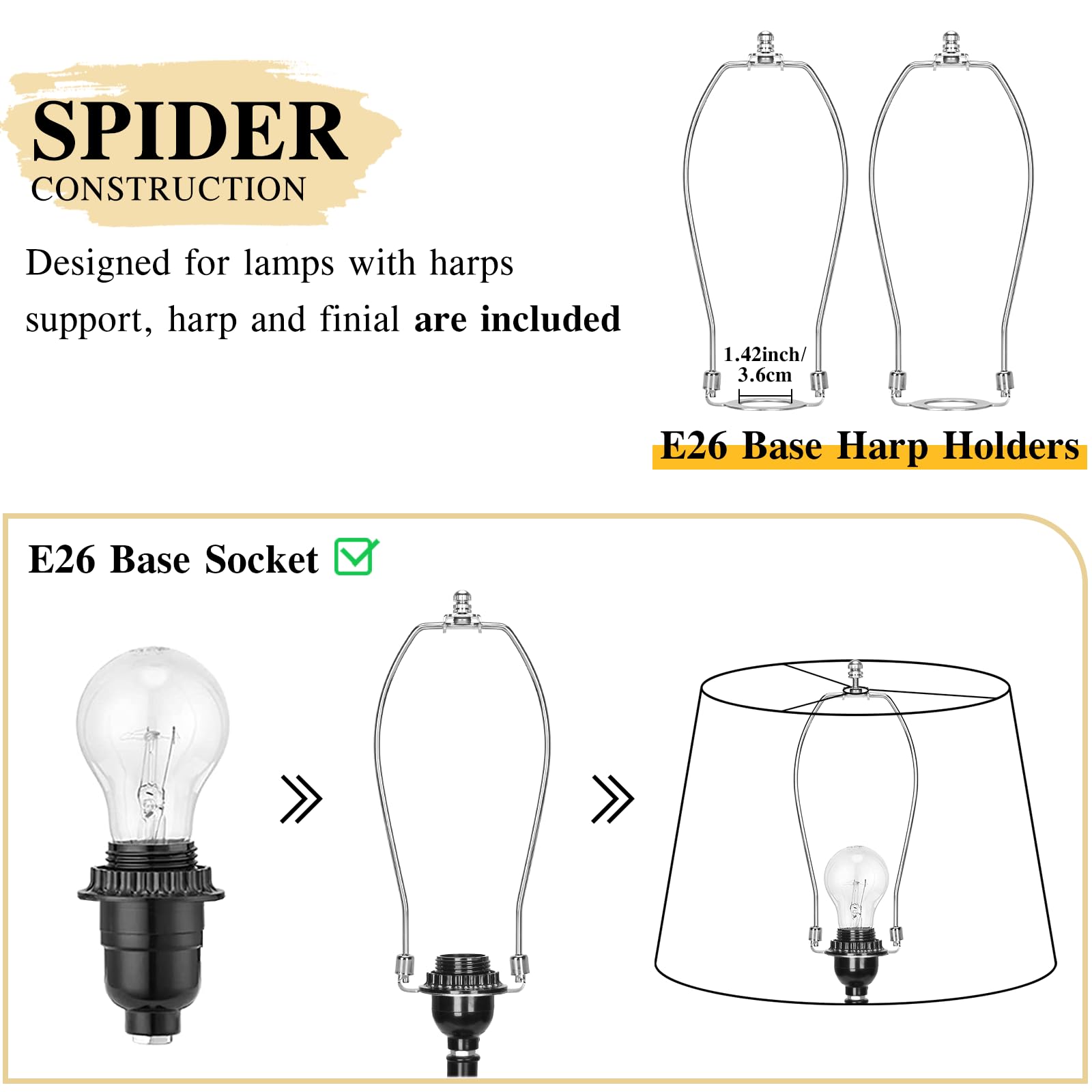 Seaside Village shade kit includes harp holders for easy installation