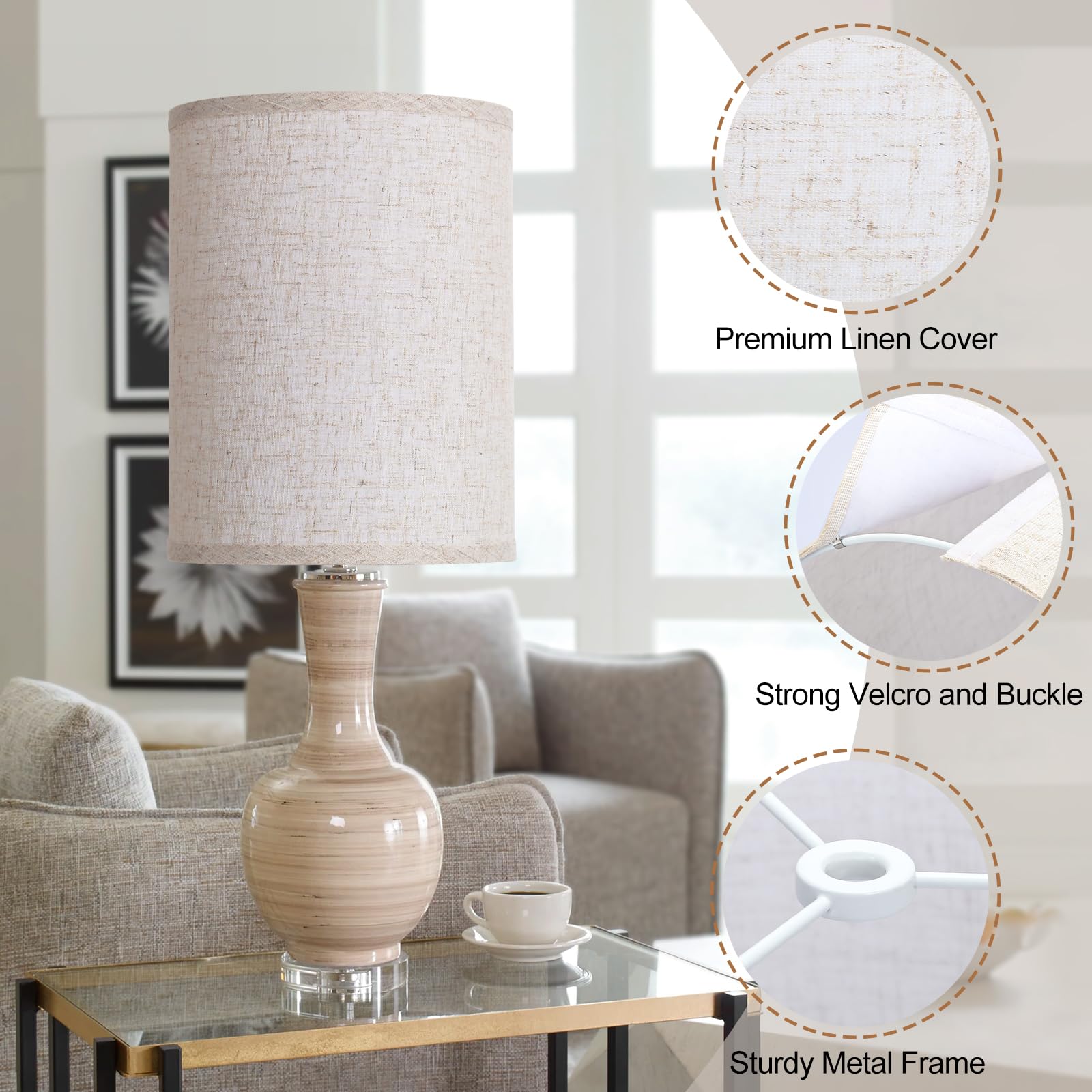 Seaside Village lampshade soft light creates inviting evenings in any room.