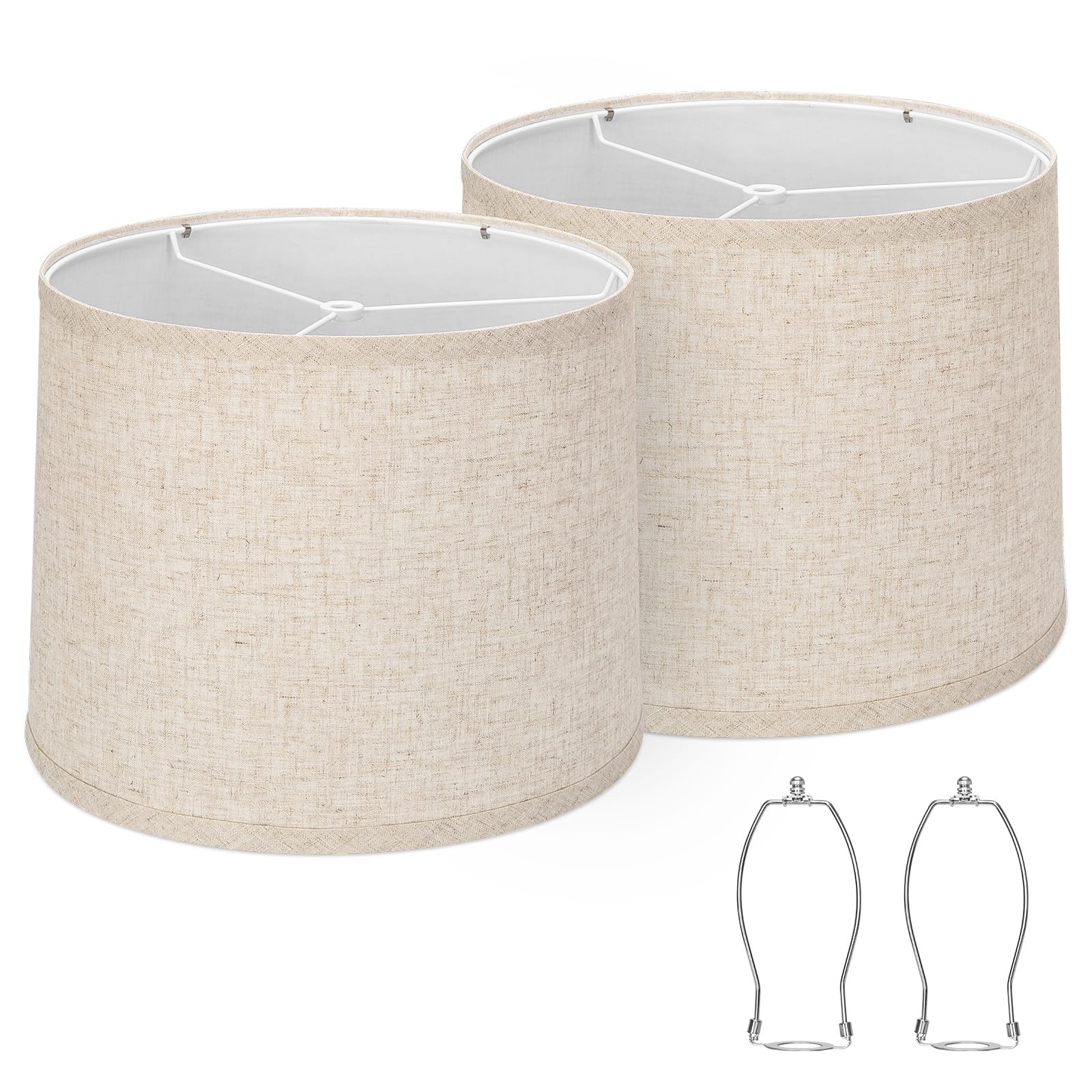 Seaside village drums lampshades set 2 with 11.6 top for stable light